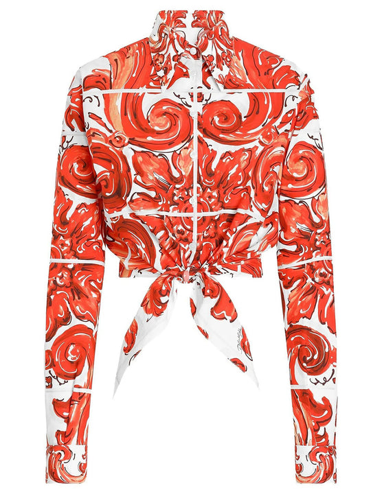 Popeline Shirt With Maiolica Print