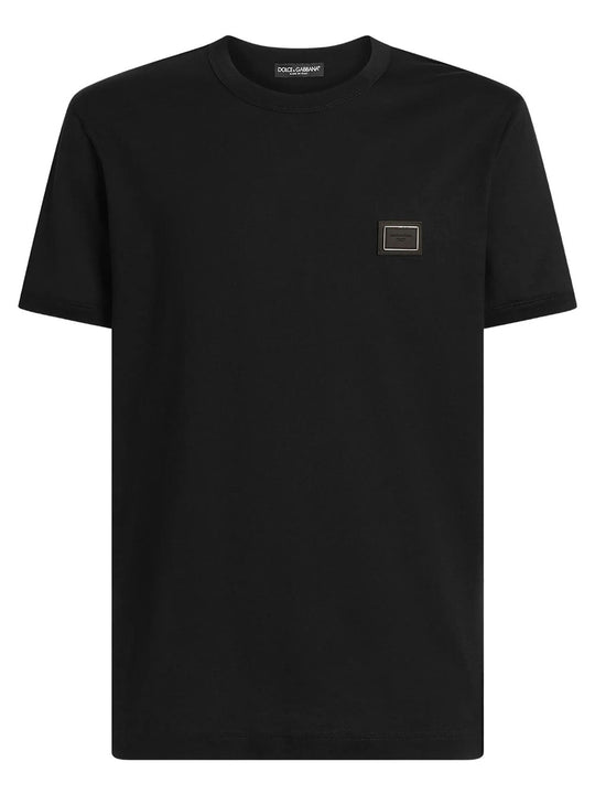 Cotton T-Shirt With Plaque