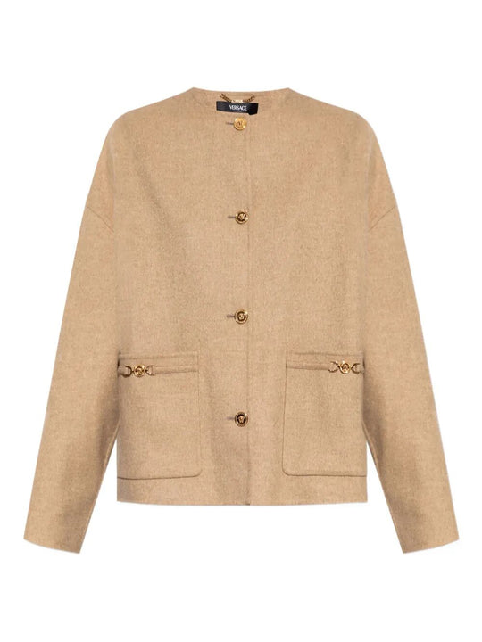 Medusa-Embellished Wool Jacket