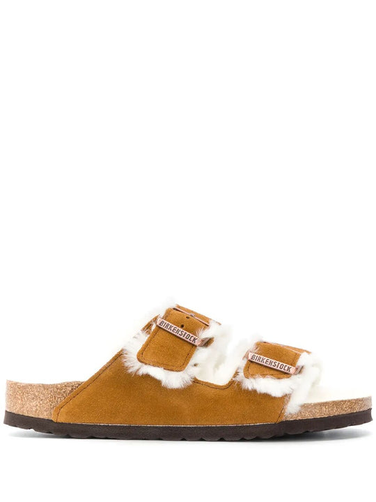 Arizona Shearling And Suede Sandals