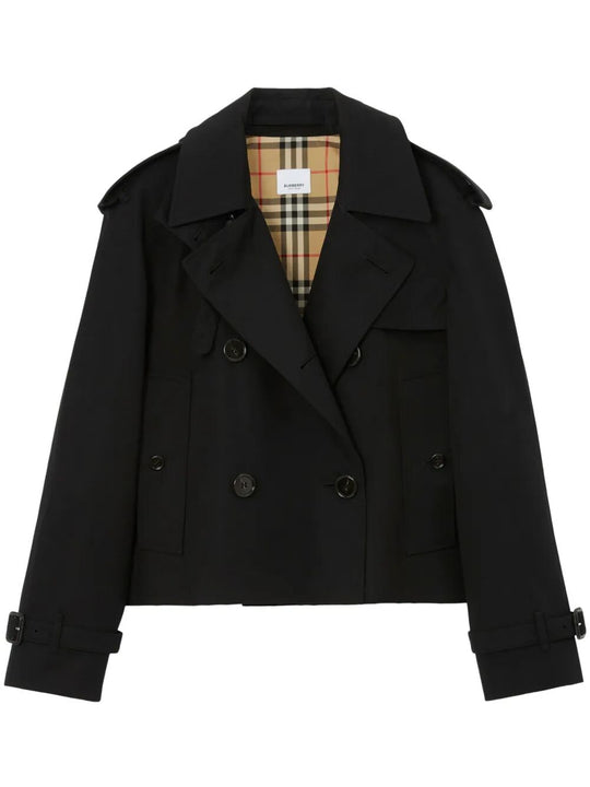 Cropped Gabardine Trench Jacket