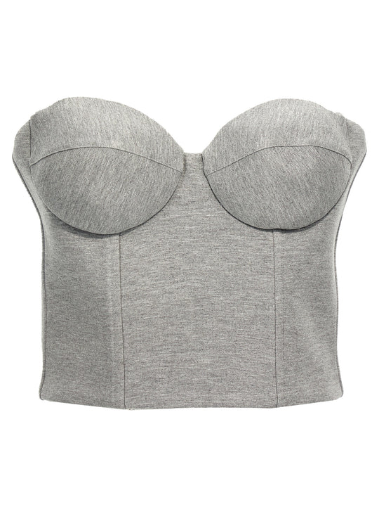 Top Cropped Bustier Tops Gray