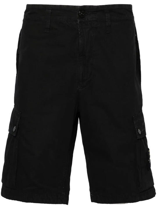 Old Effect Cotton Cargo Bermuda Shorts