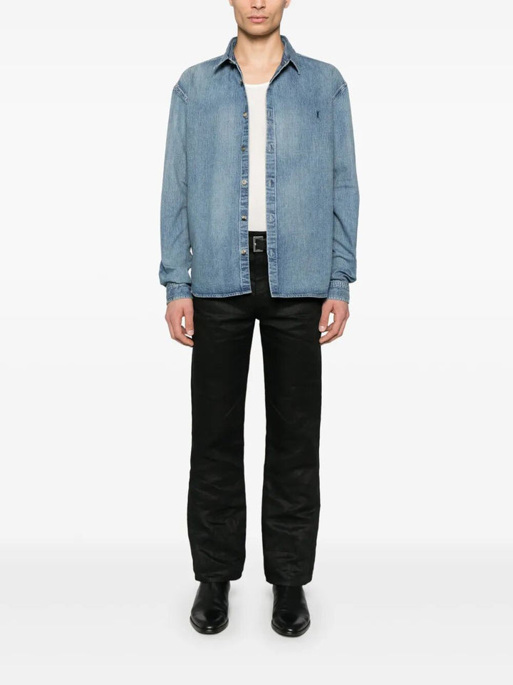 Saint Laurent Paris Denim&leather - Blue | e60babf0df5a784e40472eff9d1fb2fa0e7add18