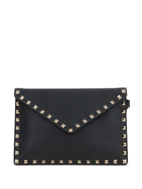 Rockstud Grainy Leather Pouch