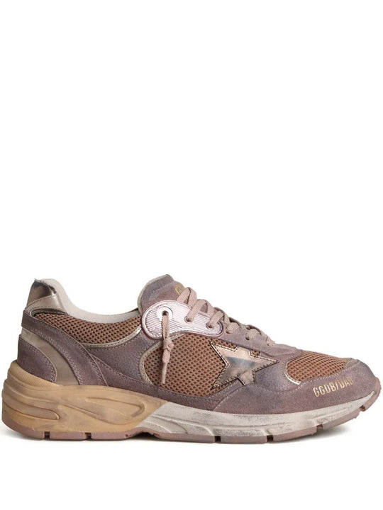 Dad-Star Sneakers In Lilac Suede And Mesh With Laminated Leather Star And Heel Tab