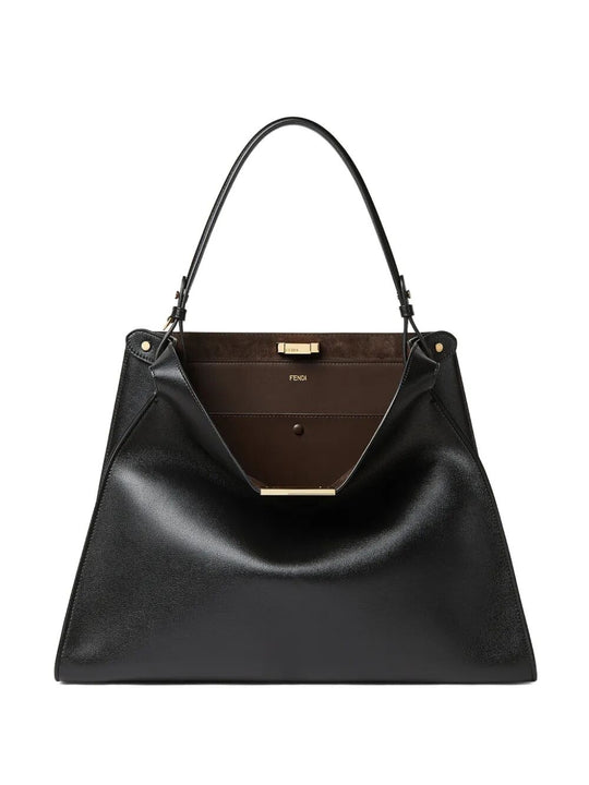 Fendi Way Large Leather And Suede Bag