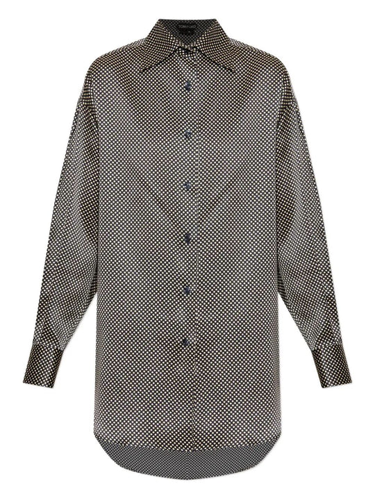 Polka Dot Relaxed Fit Silk Shirt