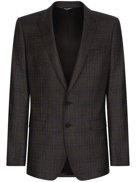 Prince Of Wales Patterned Wool Blazer