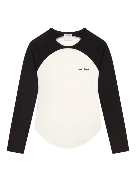 Long-Sleeved Circle Contrast T-Shirt