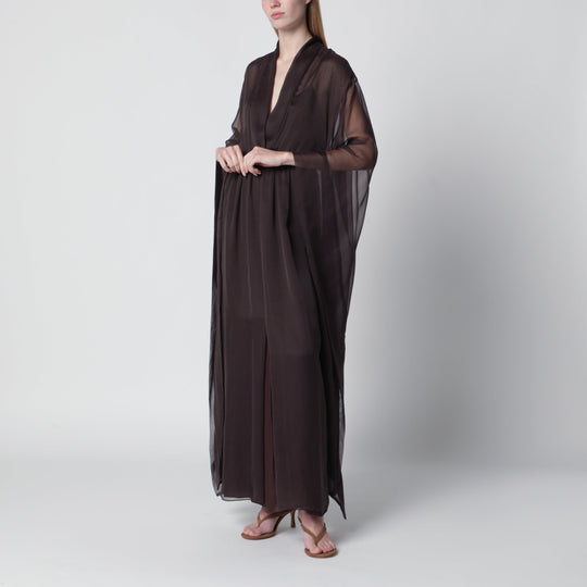 Long Brown Silk Dress