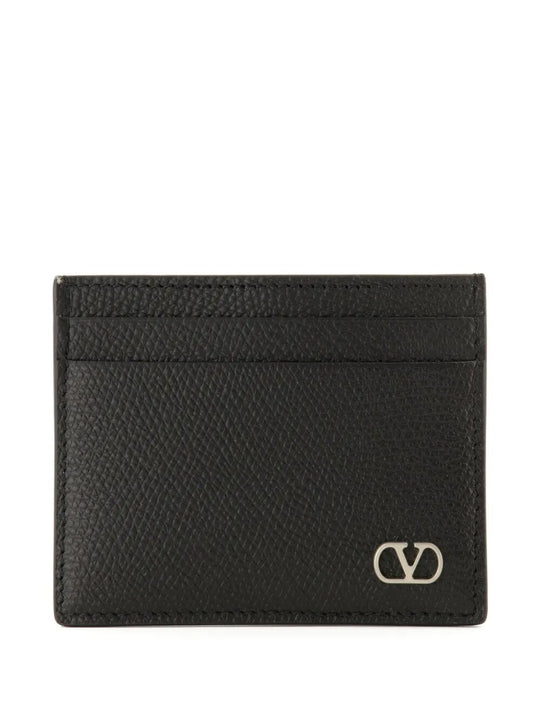 Vlogo Signature Garnet Calfskin Card Holder