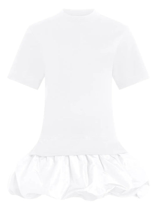 Short-Sleeved Mix Faille T-Shirt Dress