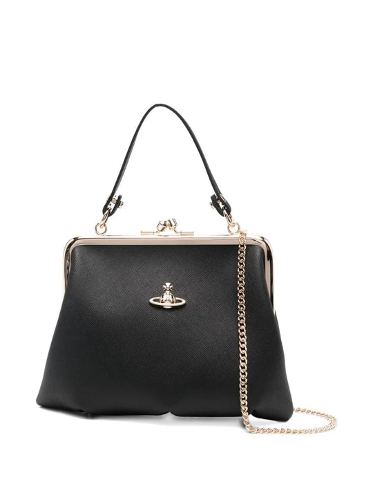 Saffiano-Effect Granny Frame Purse