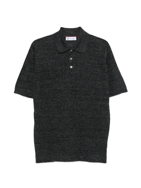 Linen And Cotton Knit Polo