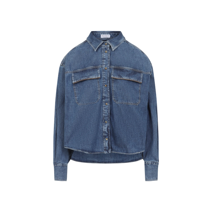 Brunello Cucinelli Denim&leather - Blue | 391e5bfc11e6bbee43579f9dbce001f9b53e86c9
