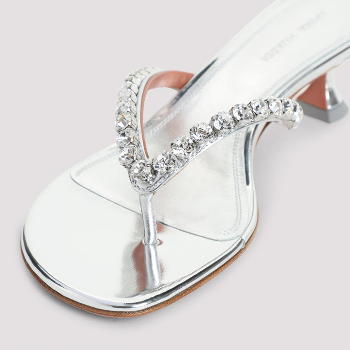 Amina Muaddi Sandals - Metallic | 71baf8582e1d9bd15e52a87201c100be18508cfd