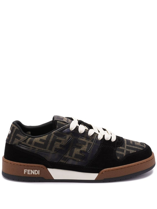 Ff Jacquard And Suede Fendi Match Sneakers