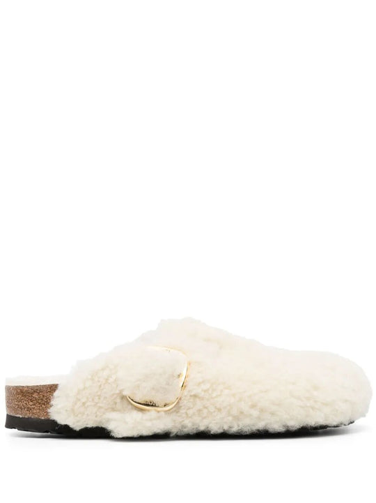 Shearling Boston Big Buckle Mule