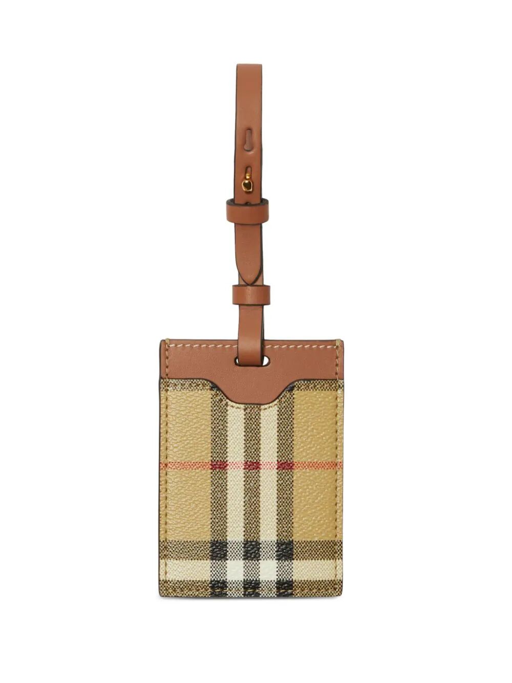 Check Leather Luggage Tag