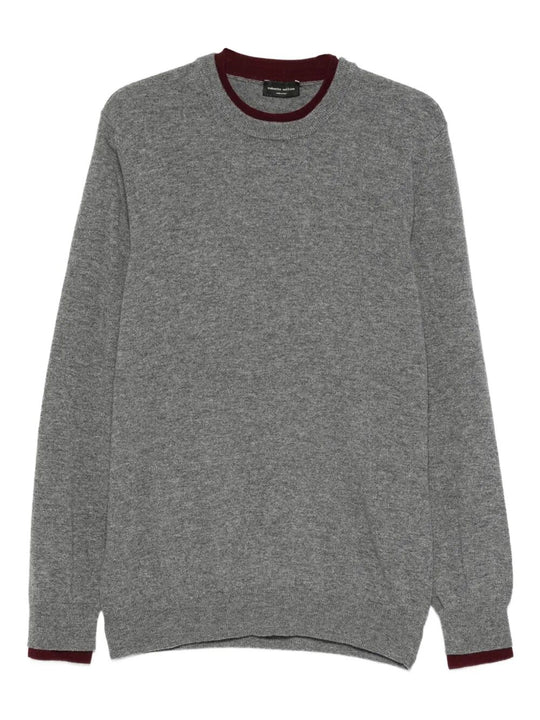 Wool Crewneck Sweater With Contrasting Trim