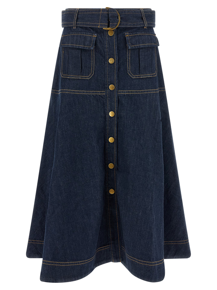 Zimmermann Denim Skirt Skirts - Blue | b92c2bad6e681f829af80776f72d84814be1b63c