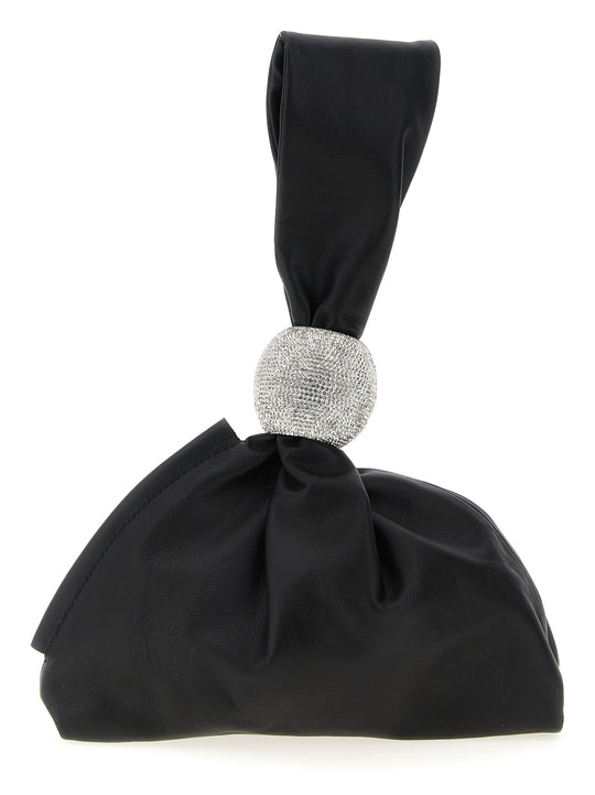 Jewel Detail Handbag Hand Bags Black