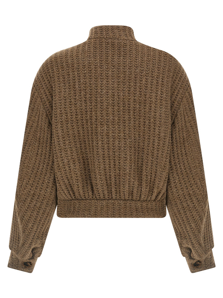 Giuseppe Di Morabito Wool Bomber Jacket Puffer Jackets - Brown | 33a1e056fcad31b26609a0955d5ff9a3b5642909