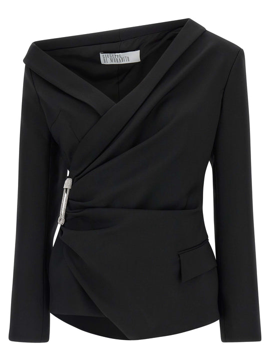 Asymmetrical Blazer Blazers Black