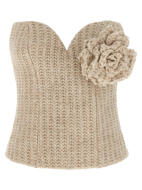 Tricot Bustier Top Tops Beige
