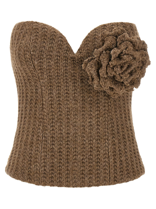 Tricot Bustier Top Tops Brown
