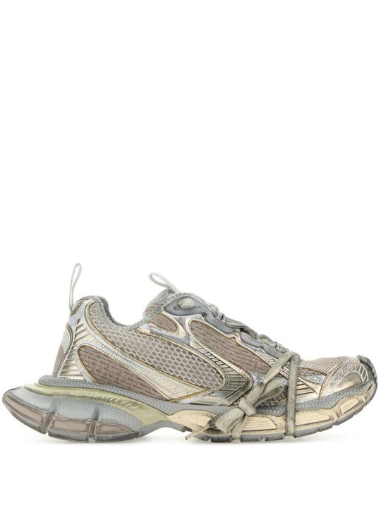 3xl Worn-Out Effect Mesh Sneakers