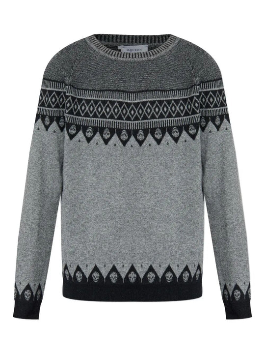 Geometric Pattern Wool Pullover