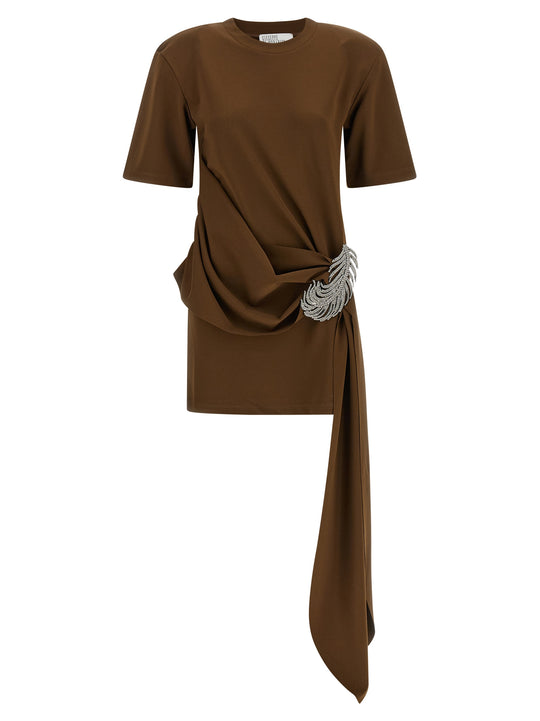 Brooch Dress Dresses Brown