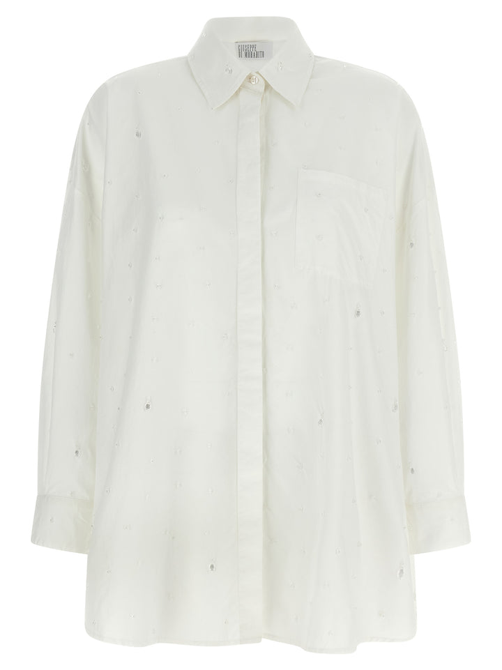 Giuseppe Di Morabito Crystal Shirt Shirt and Blouse - White | faaaf6e9696cc64fb78bff058c1151f3fb27fe88