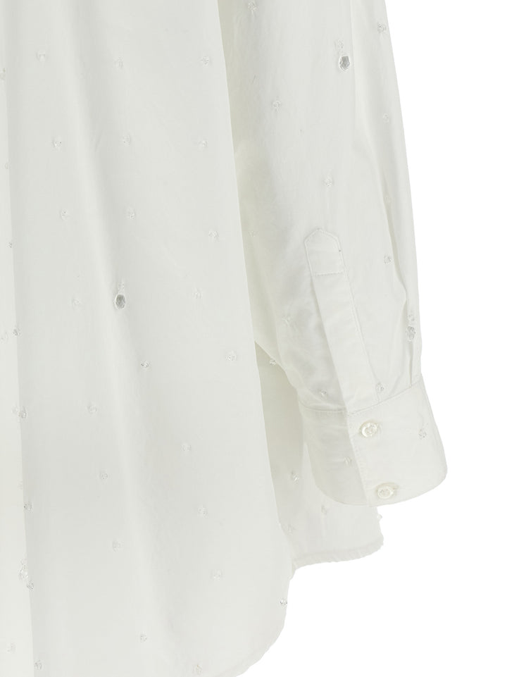 Giuseppe Di Morabito Crystal Shirt Shirt and Blouse - White | 52a27b25653da37833d1e1e9cdb6c0fdd72de048