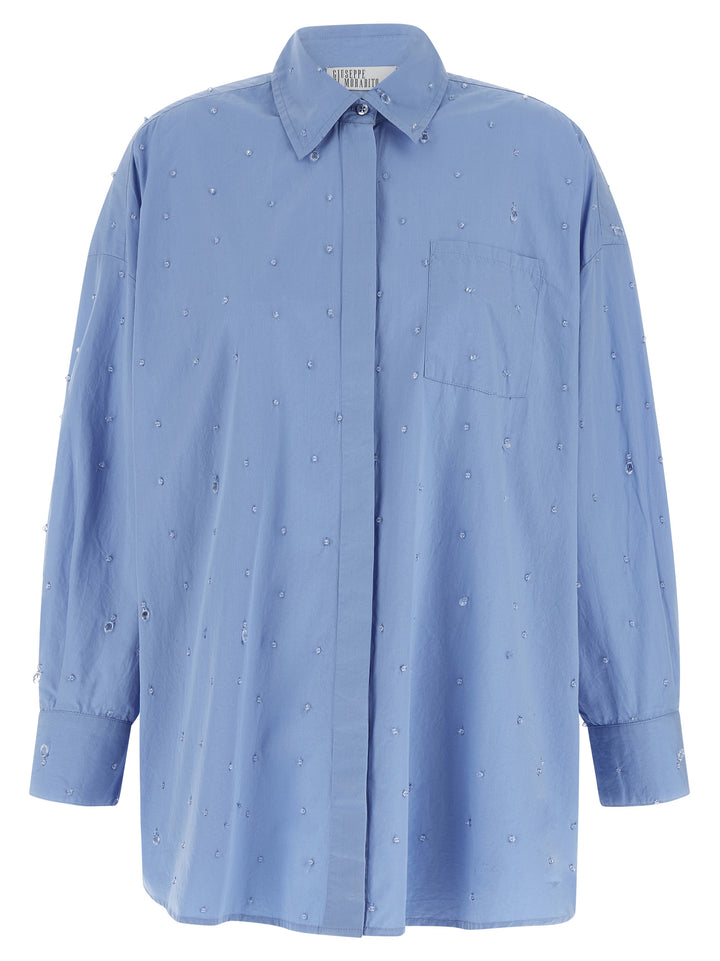 Giuseppe Di Morabito Crystal Shirt Shirt and Blouse - Light Blue | d06e7f5ab3085302d4c6cf78681cba8428fb394c