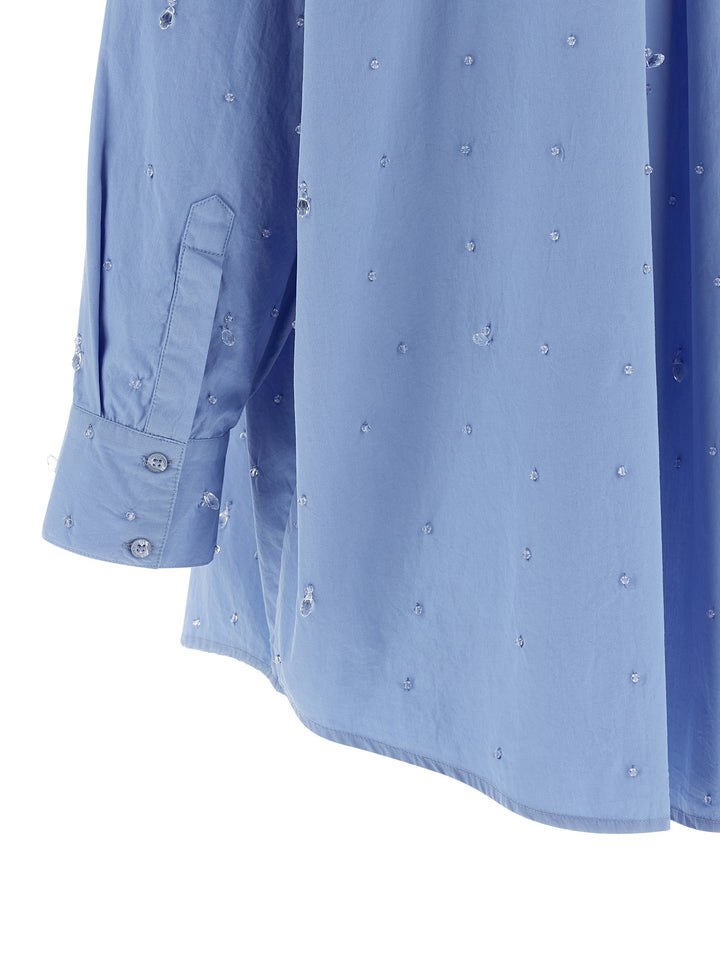 Giuseppe Di Morabito Crystal Shirt Shirt and Blouse - Light Blue | 3ec6e0c344cfaf29e487051ce240f42987963852