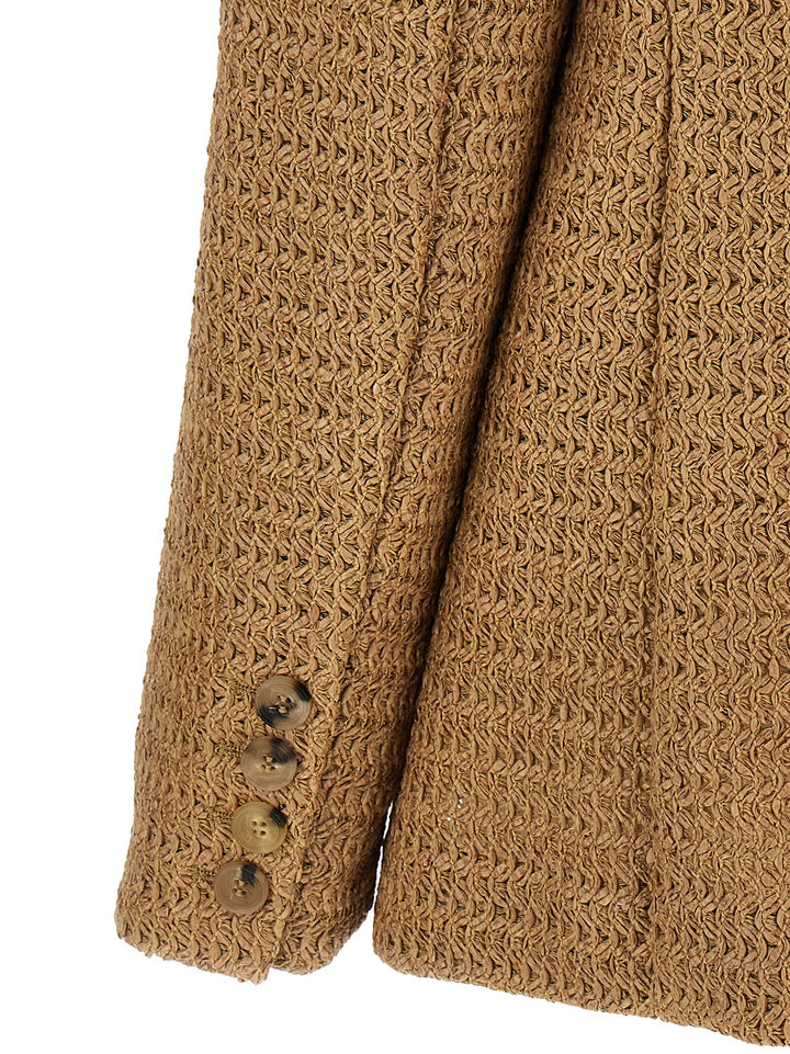 Giuseppe Di Morabito Braided Raffia Blazer BlazerS - Beige | 20df4064cc4162d389622e3c6b3d811406bbd820