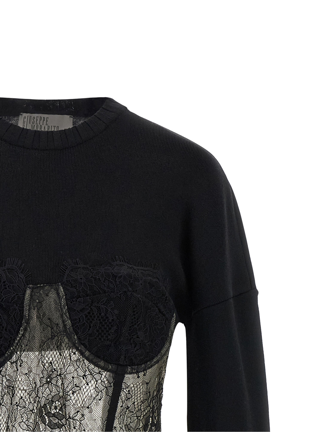 Giuseppe Di Morabito Lace Insert Sweater Sweaters and Cardigans - Black | d005b3d8dfc078a8fb549a4cc6bd37e3bd6378f0