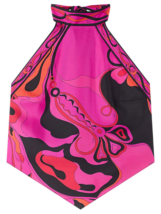 Orchidee Print Silk Top