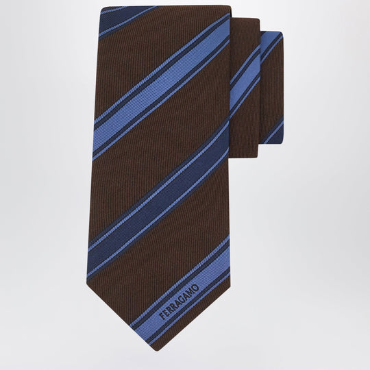 Brown/Green Regimental Jacquard Tie