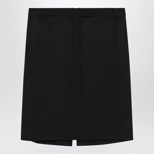 Black Wool And Mohair Skirt