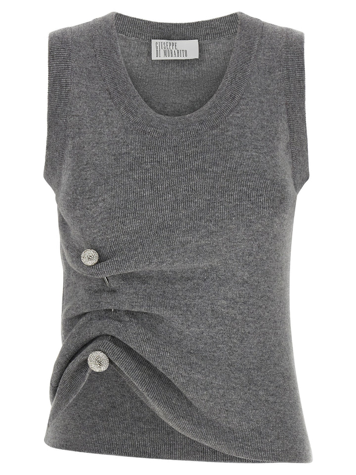 Giuseppe Di Morabito Jewel Brooch Top Tops - Gray | 23db09509fa9073ea6b1c1051c33000d9f8f9681