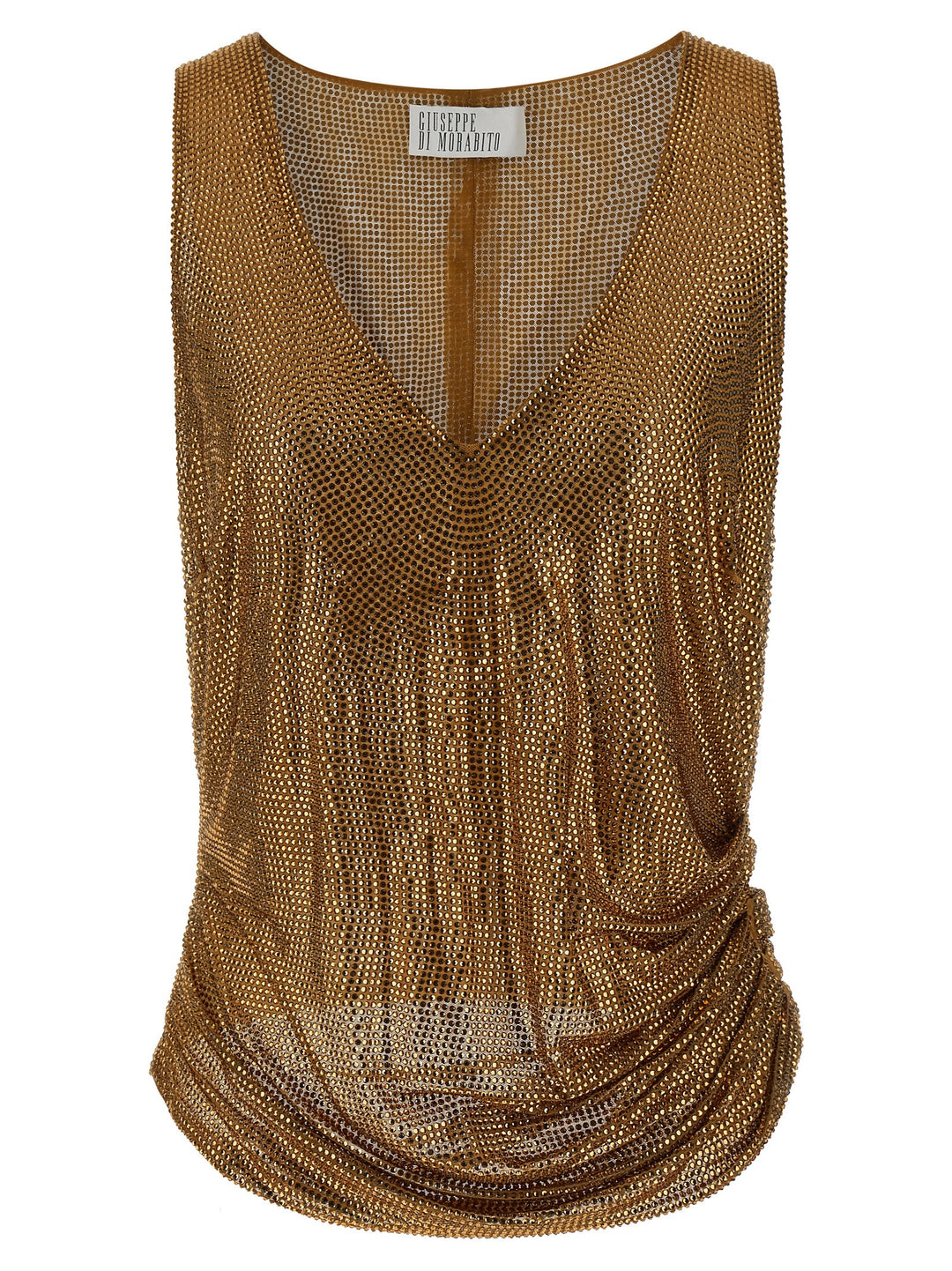 Giuseppe Di Morabito Mesh And Feather Top Tops - Gold | 171607a891d8ccb9b46d287b26b4ccfe0ab51e76