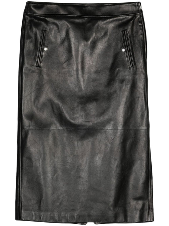 Low Waist Leather Skirt