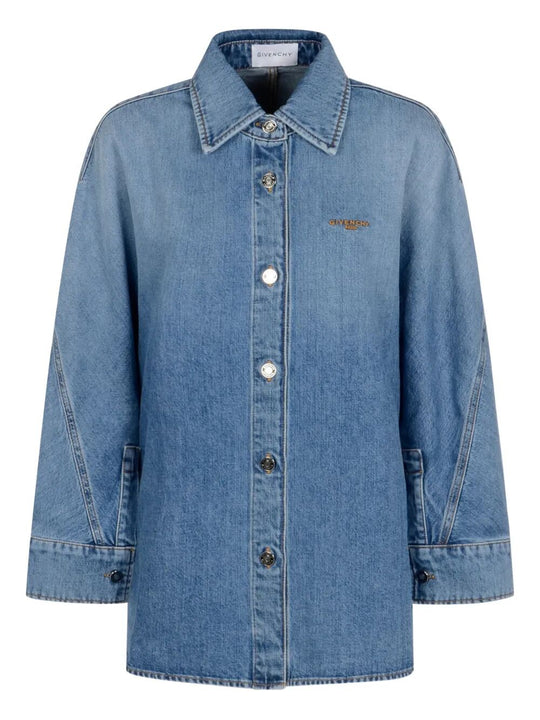 Short Cocoon Denim Shirt