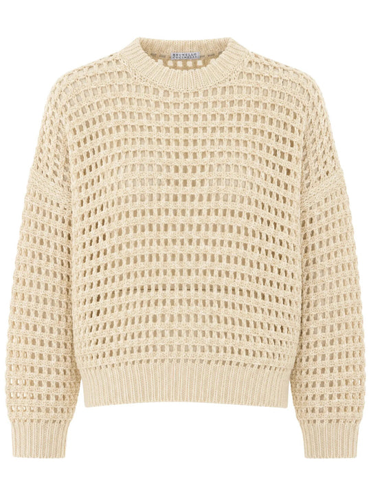 Mesh-Knit Pullover