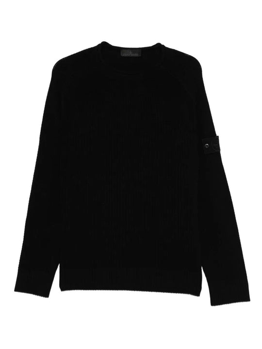 Ribbed Crew-Neck Wool Sweater
