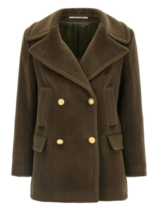 Double-Breasted Wool Short Coat